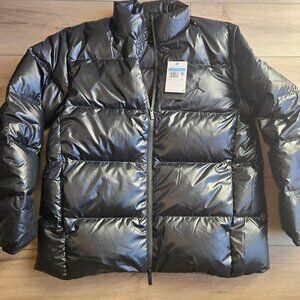 Jordan Flight Mens Down Puffer Jacket Black Medium Therma-Fit Loose FV7271-010